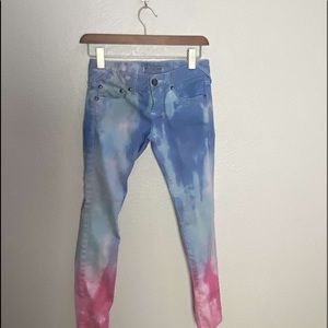 Free people Tie Dye Custom skinny jeans size 24